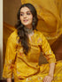 Janasya Women's Yellow Cotton Blend Floral Printed Pakistani Floral Straight Kurta Set
